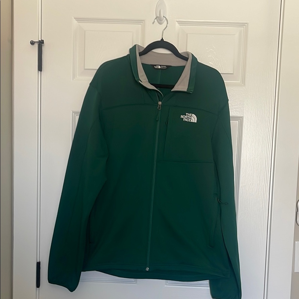 The North Face Green Performance Jacket with Stand-Up Collar